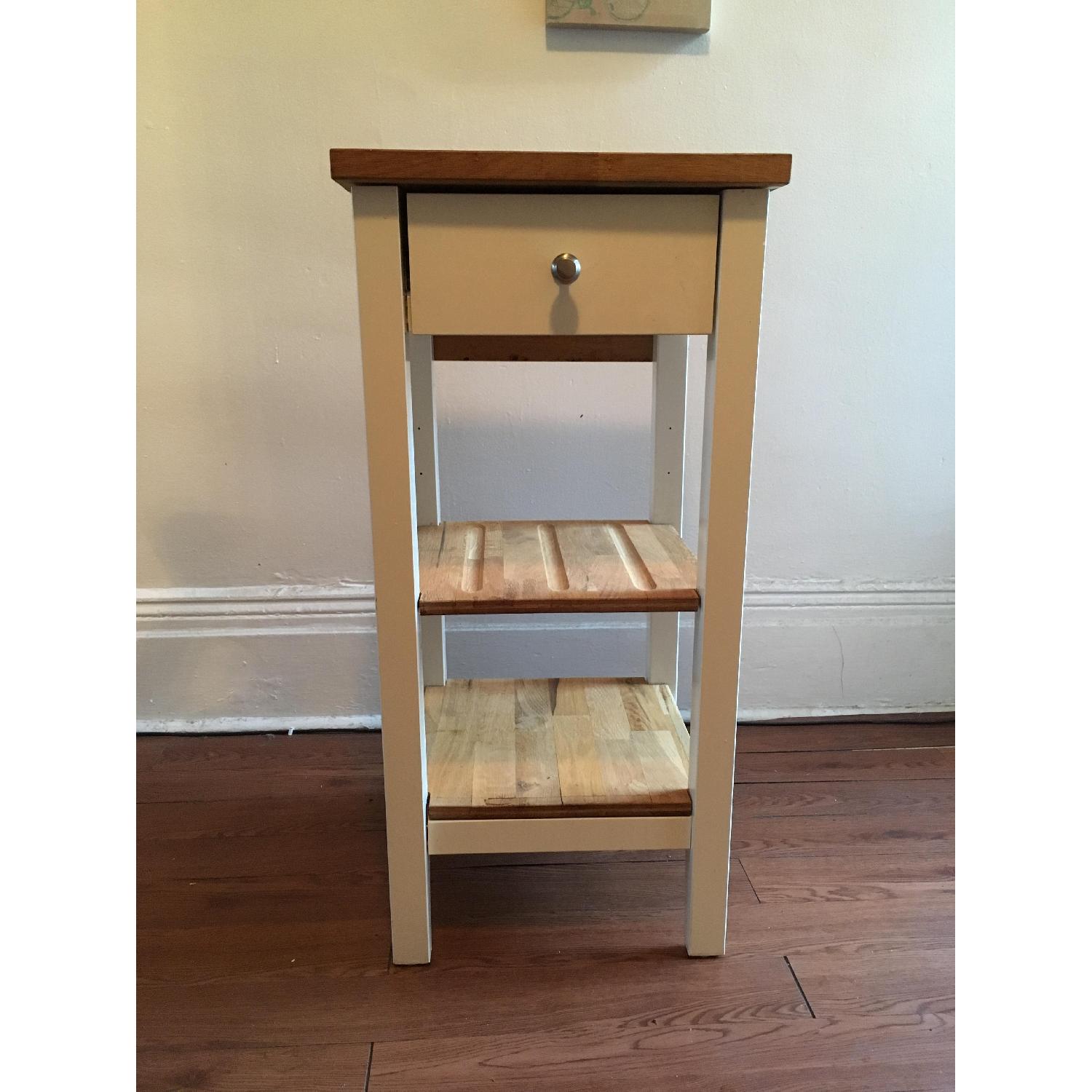 Ikea Stenstorp Oak Kitchen Cart in White AptDeco
