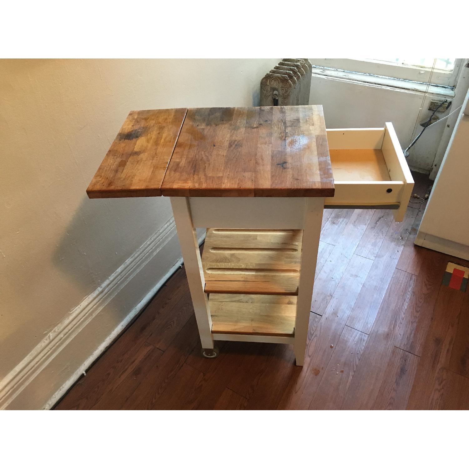 Ikea Stenstorp Oak Kitchen Cart in White - image-2