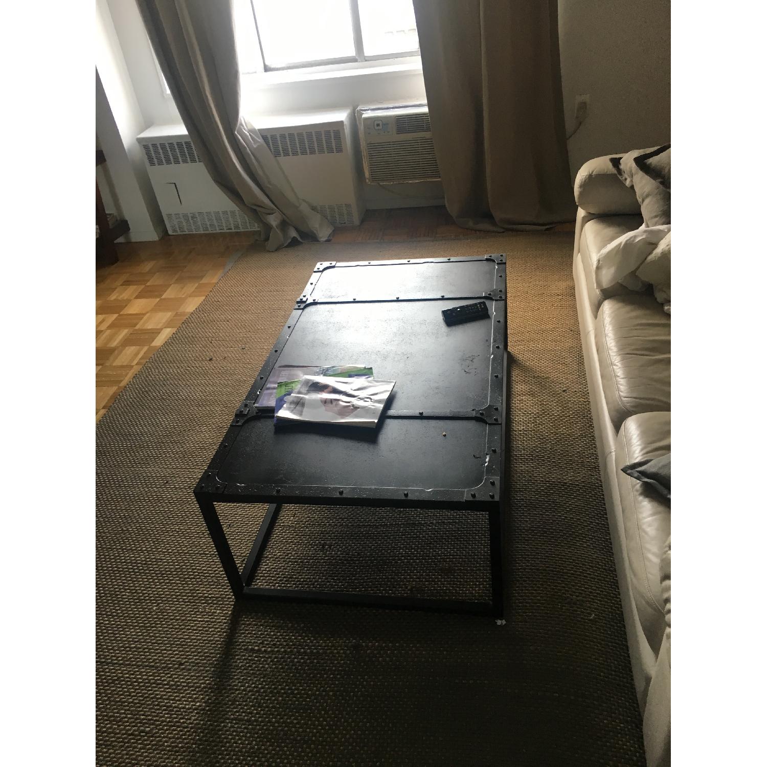 Restoration Hardware Black Metal Coffee Table - image-1