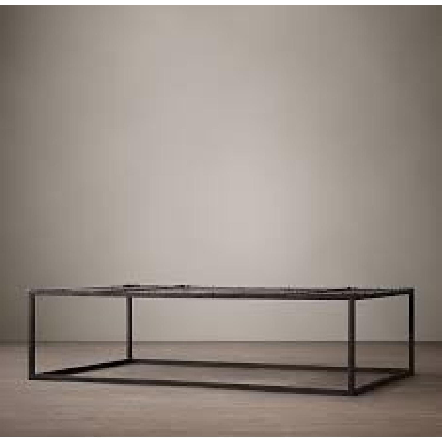 Restoration Hardware Black Metal Coffee Table - image-3