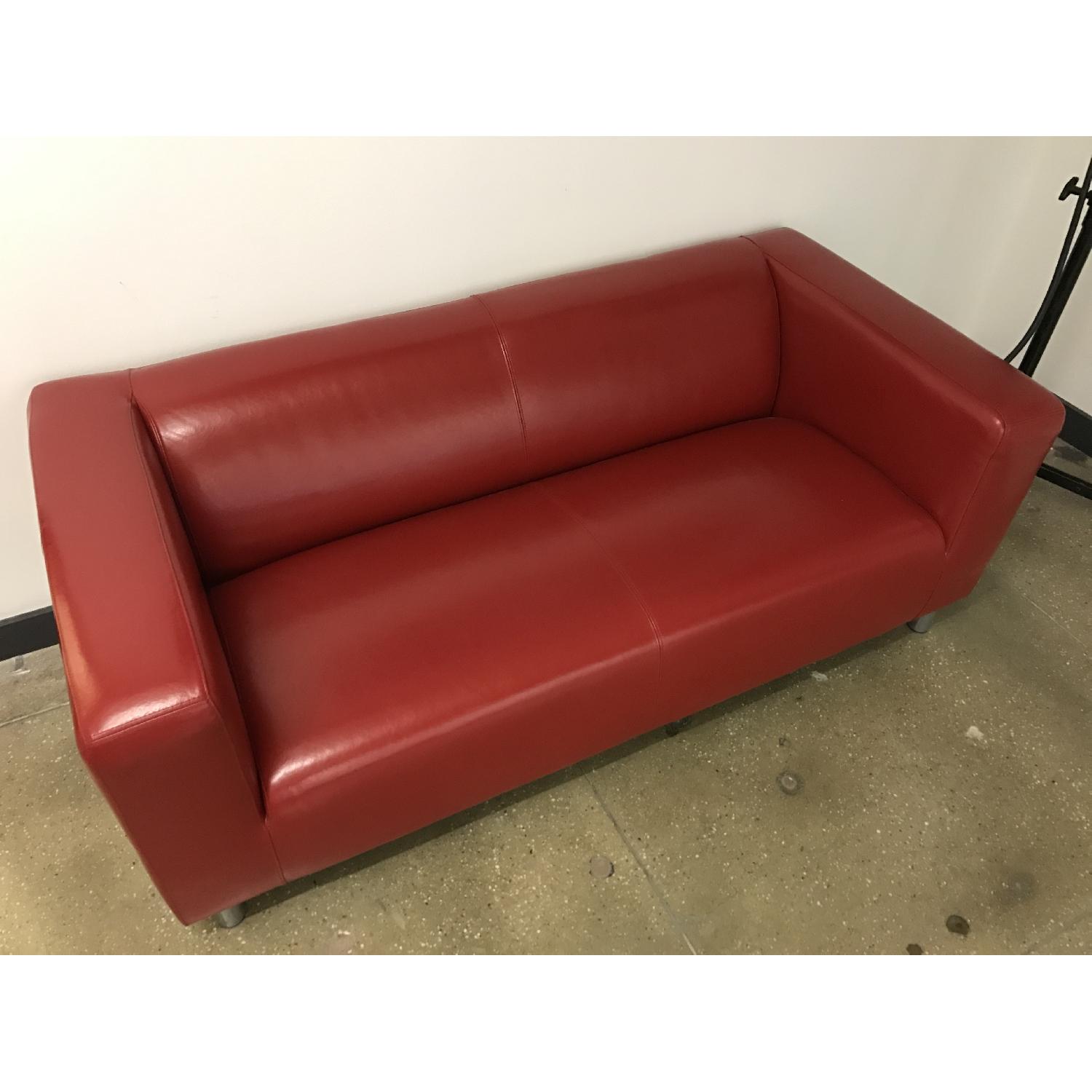 Ikea Klippan Faux Leather Red Couch