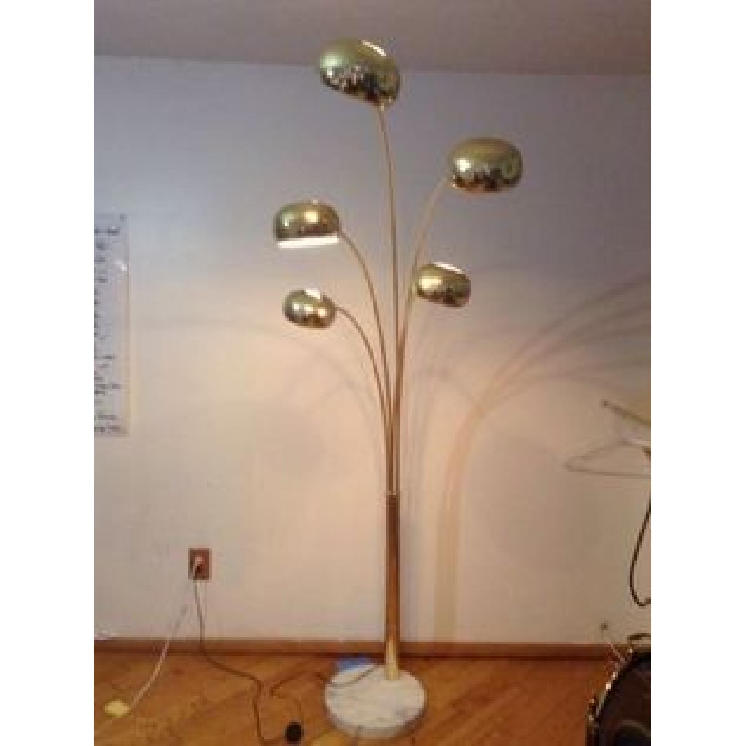 MCM 5 Light Brass Arch Lamp - image-1