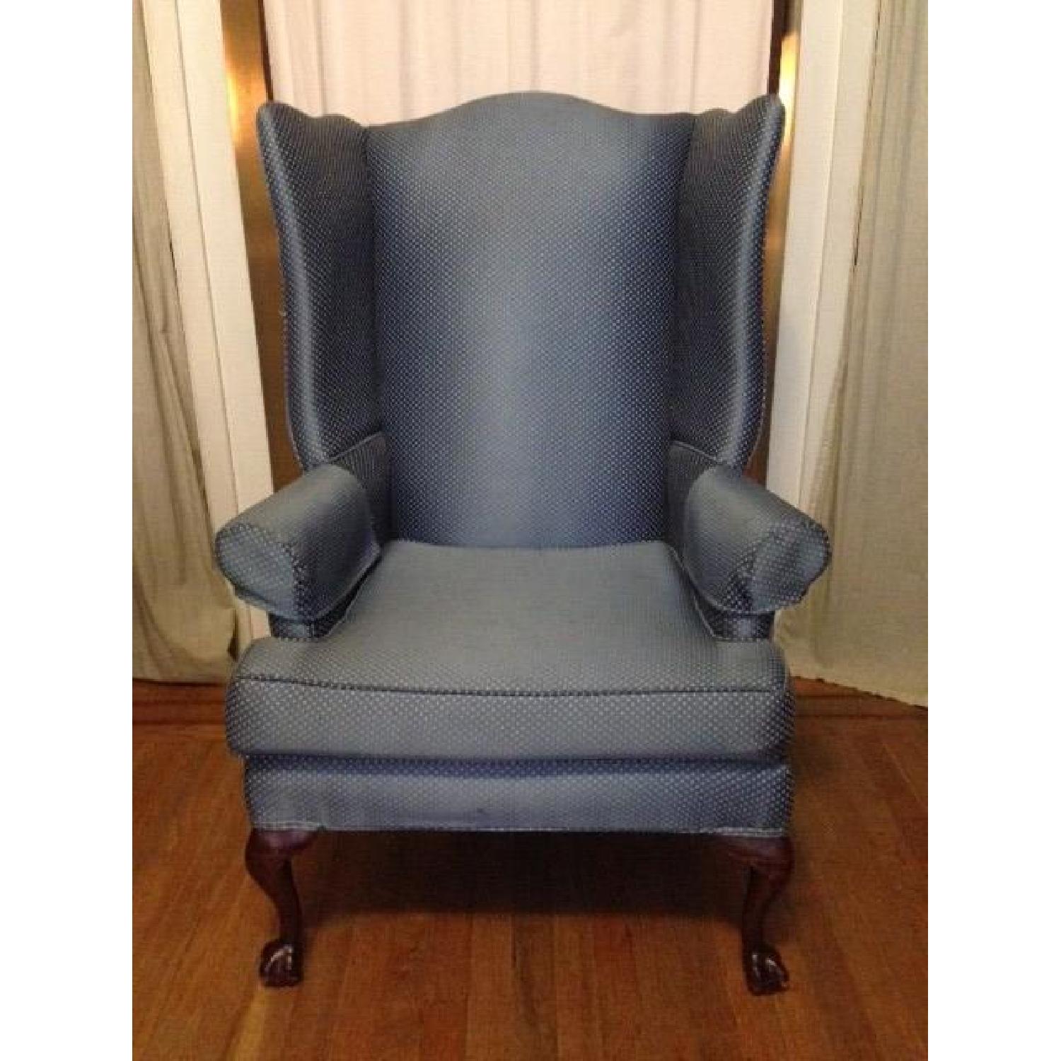 Colonial Blue Wingback Chair - image-1