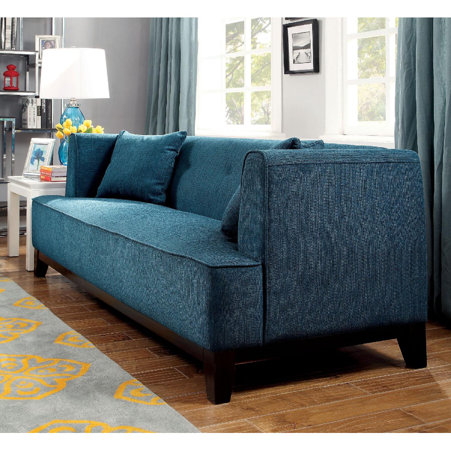 Furniture of America Sofia Dark Teal Sofa - image-2