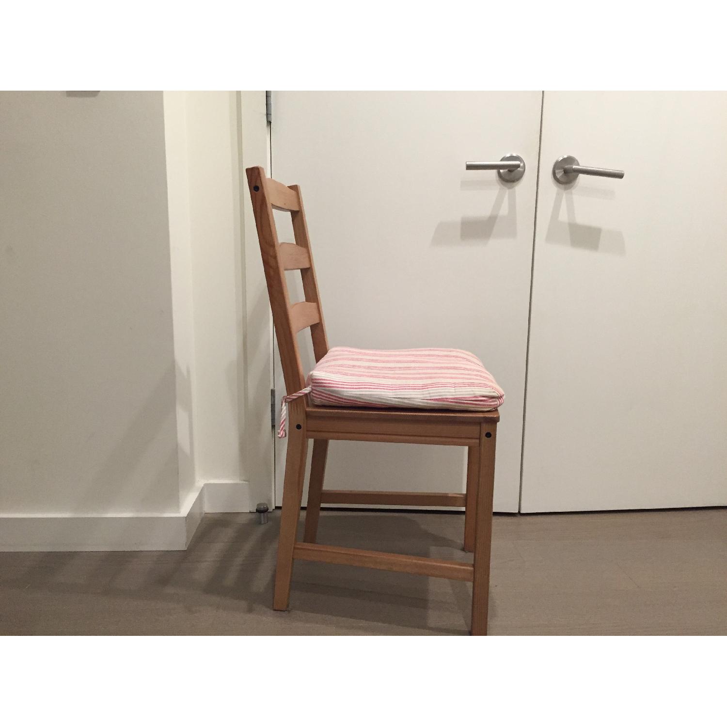 Ikea Pine Wood Table w/ 4 Cushioned Chairs - image-3