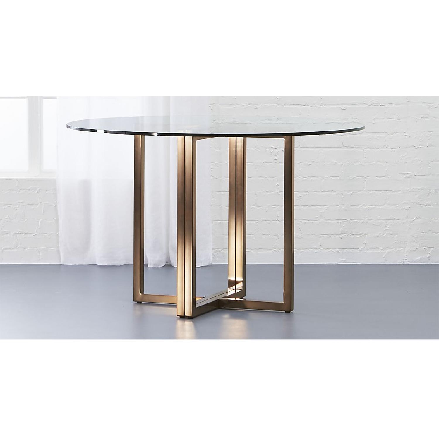 CB2 Silverado Brass Round Dining Table AptDeco