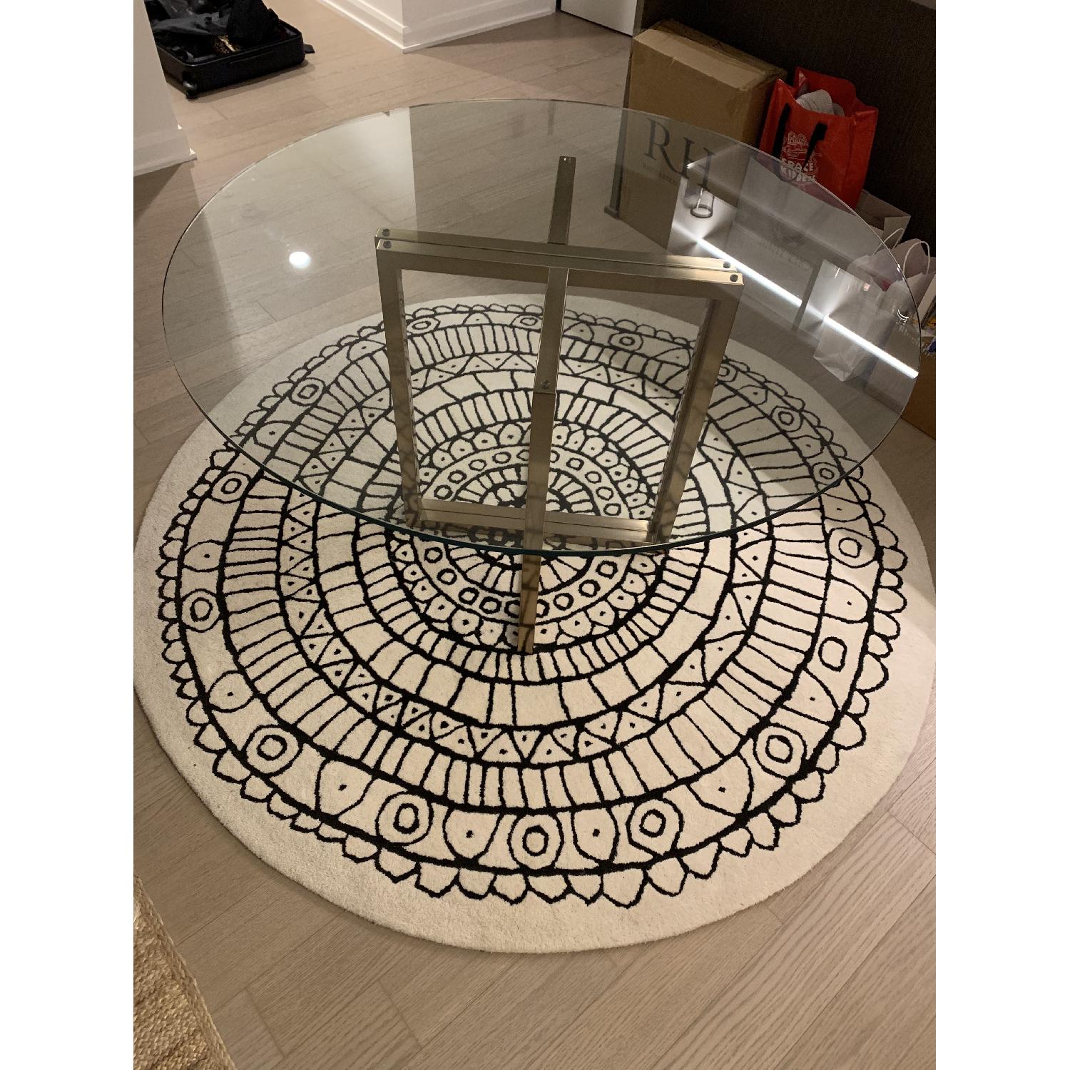 CB2 Silverado Brass Round Dining Table AptDeco