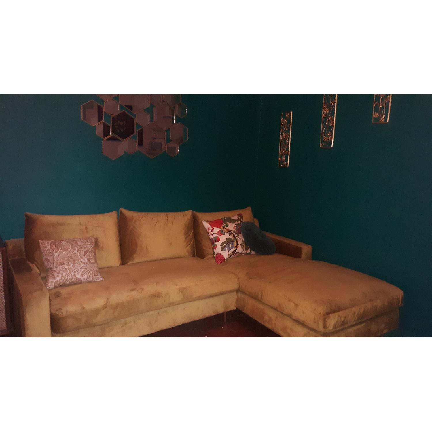 Interior Define Custom-Made Velvet Chaise Sectional Sofa - image-3