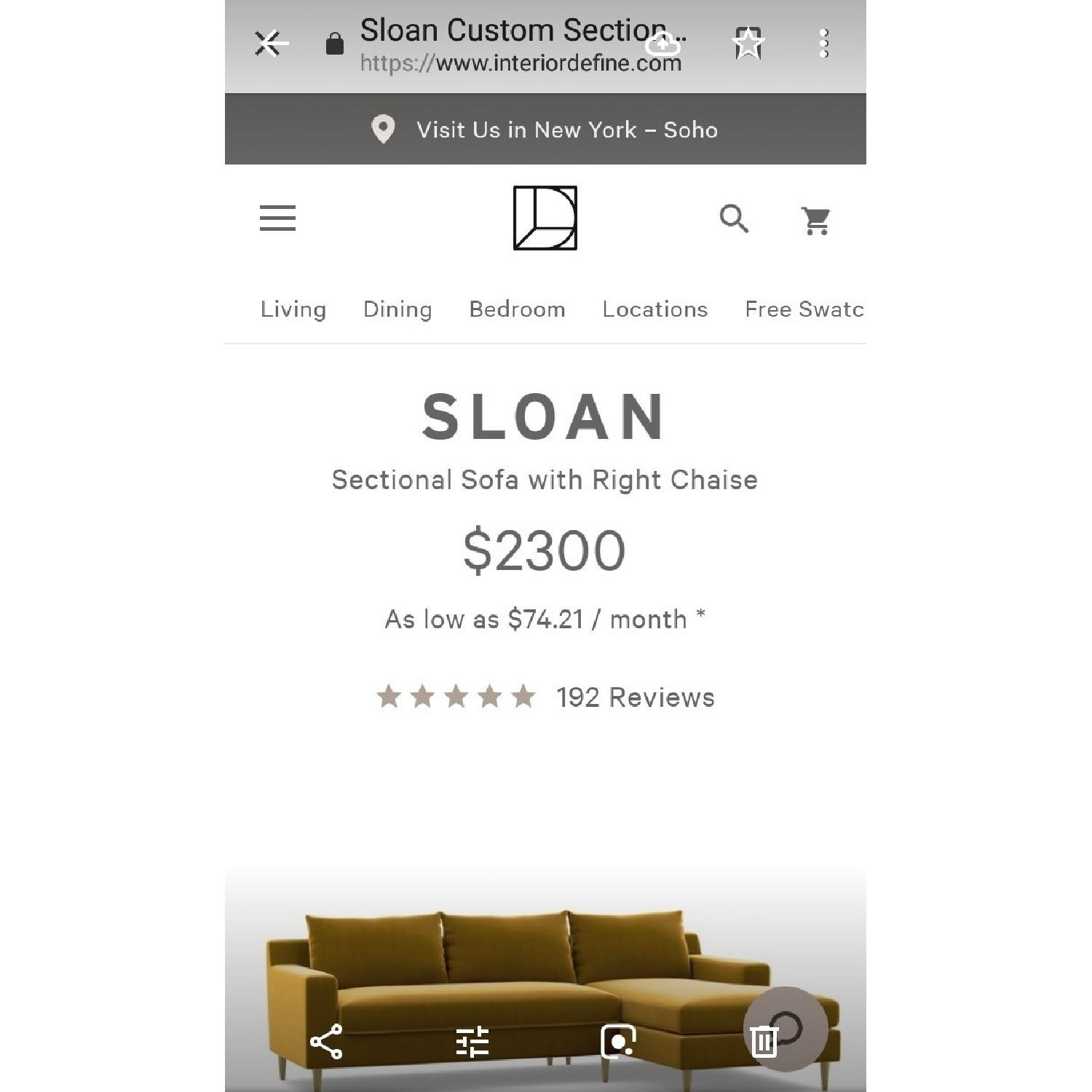 Interior Define Custom-Made Velvet Chaise Sectional Sofa - image-6