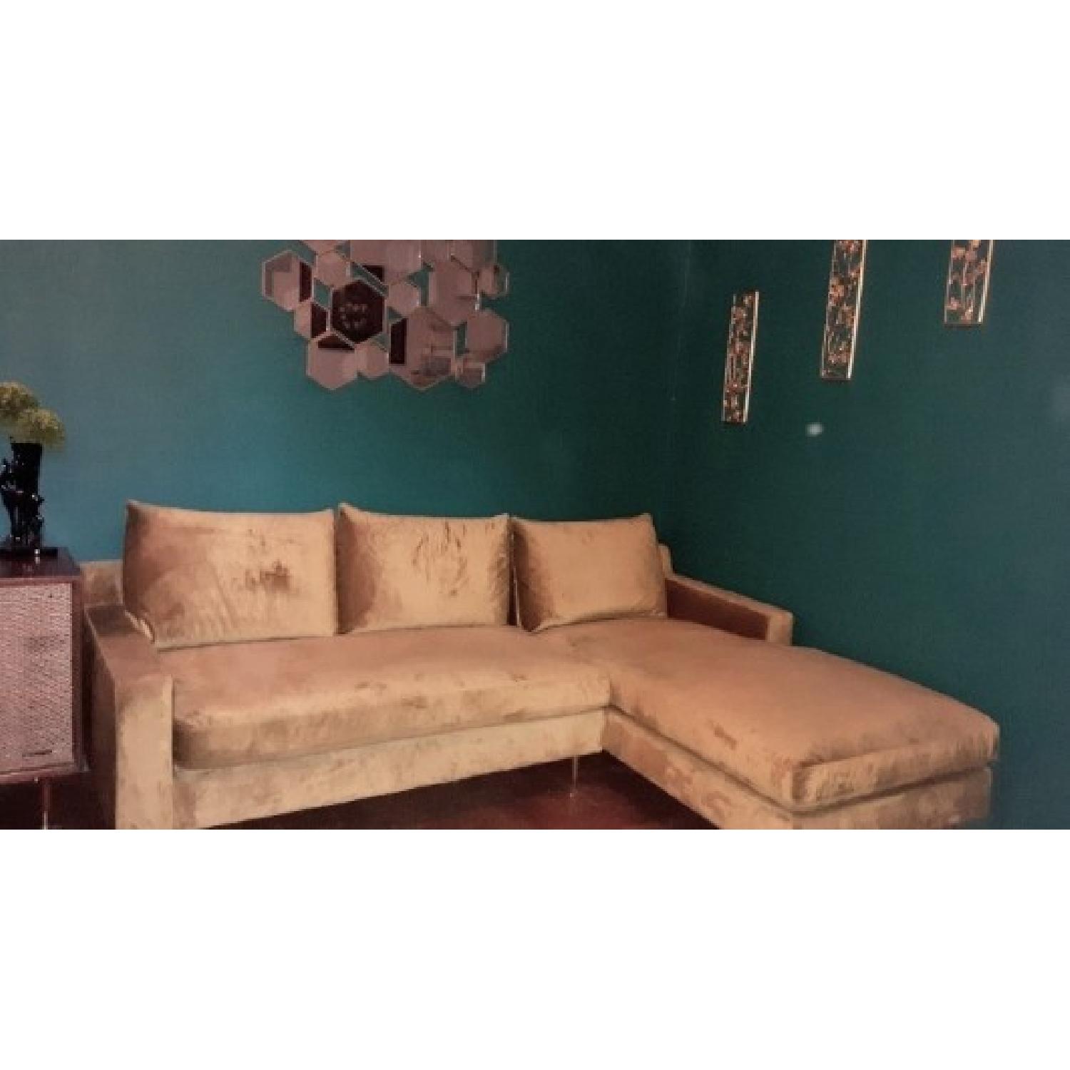 Interior Define Custom-Made Velvet Chaise Sectional Sofa - image-0