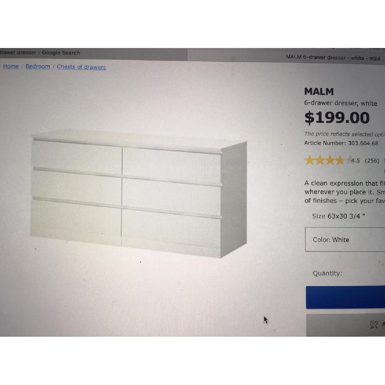 Ikea Malm 6 Drawer Dresser - image-2
