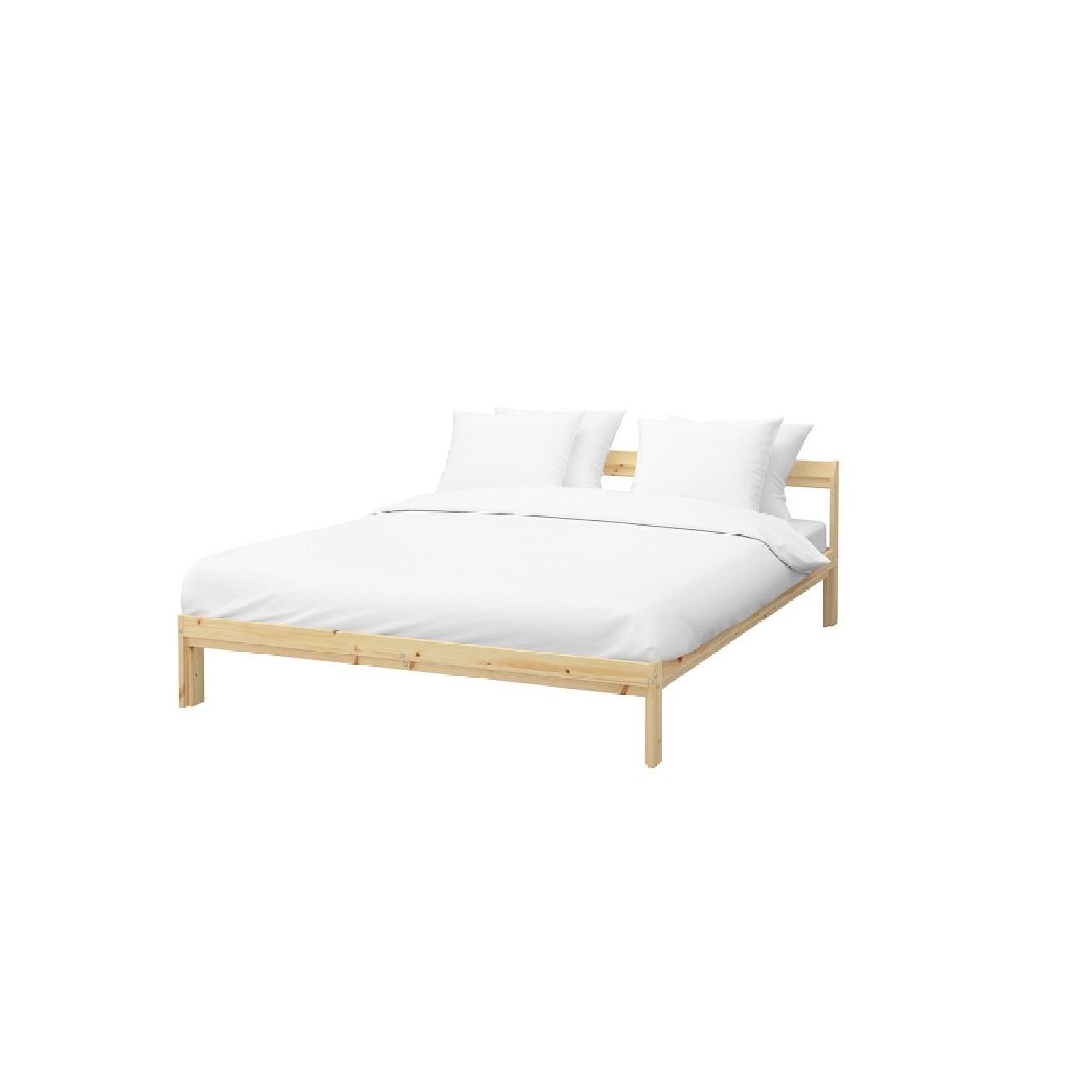Ikea Neiden Pine Wood Full Bed Frame AptDeco