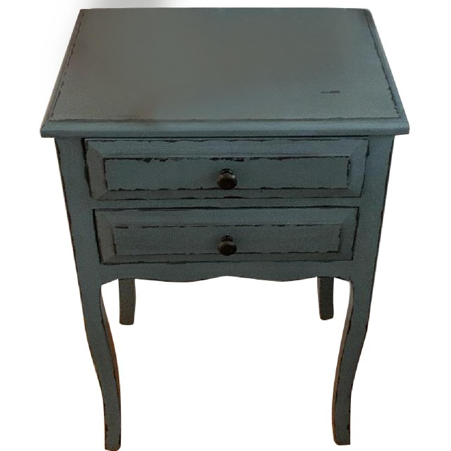 Rustic Teal Bedside Table - image-0
