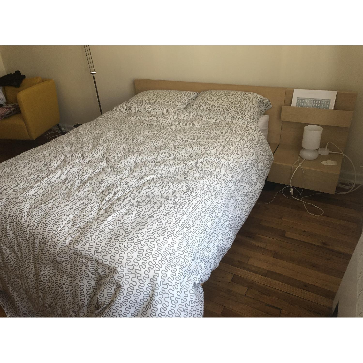 Ikea Ikea Malm Full Size Bed Frame w/ Side Table - image-1