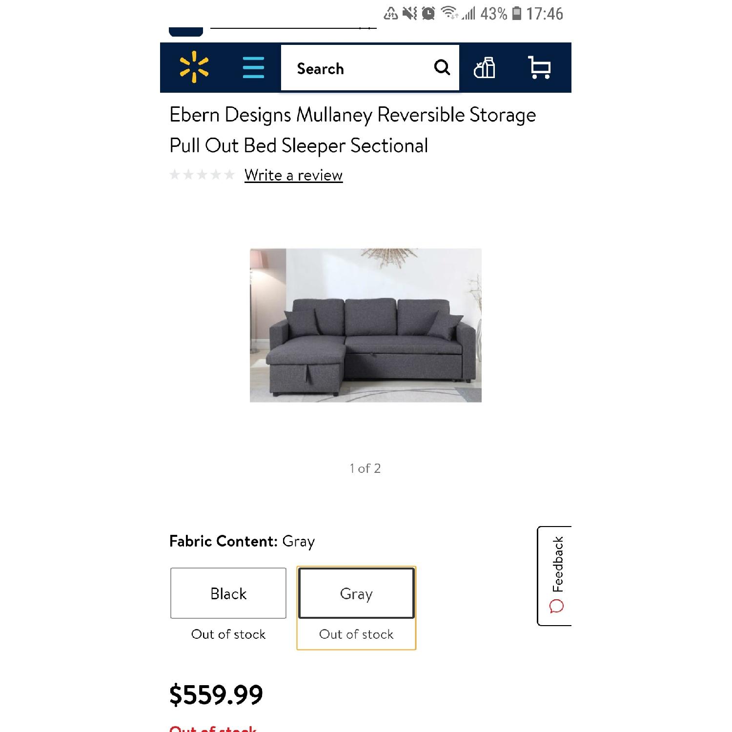 Ebern Designs Mullaney Reversible Sleeper Sectional Sofa - image-8