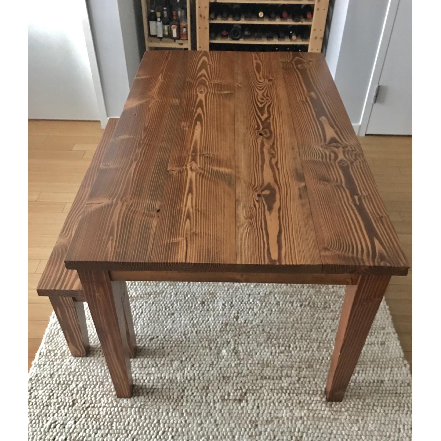 Farmhouse Rustic Dining Table w/ Bench - AptDeco