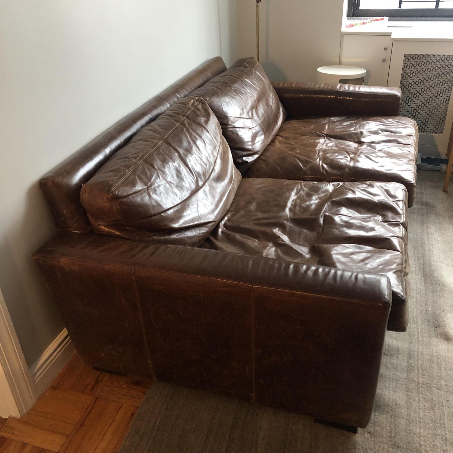 Restoration Hardware Maxwell Leather Sofa - image-2