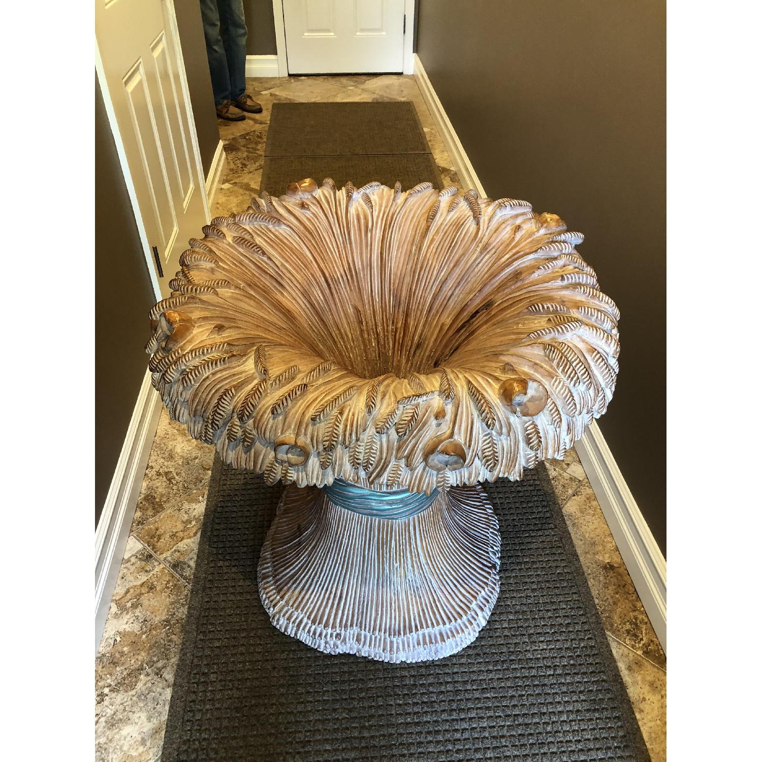 Custom Hand Carved Dining Table w/ 4 Chairs - image-1