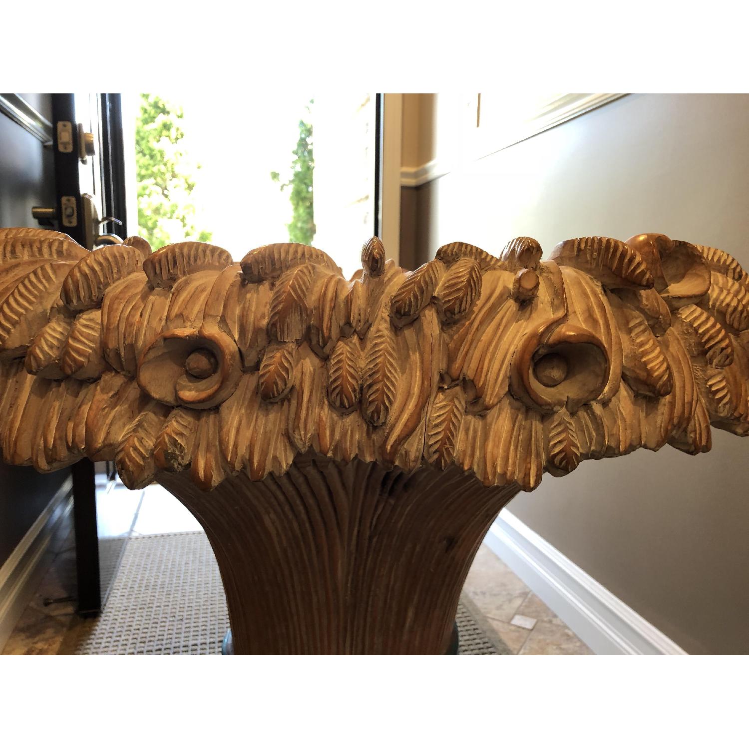 Custom Hand Carved Dining Table w/ 4 Chairs - image-3