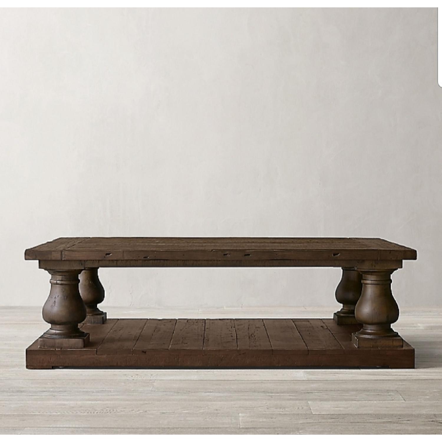 Restoration Hardware Balustrade Salvaged Wood Coffee Table AptDeco