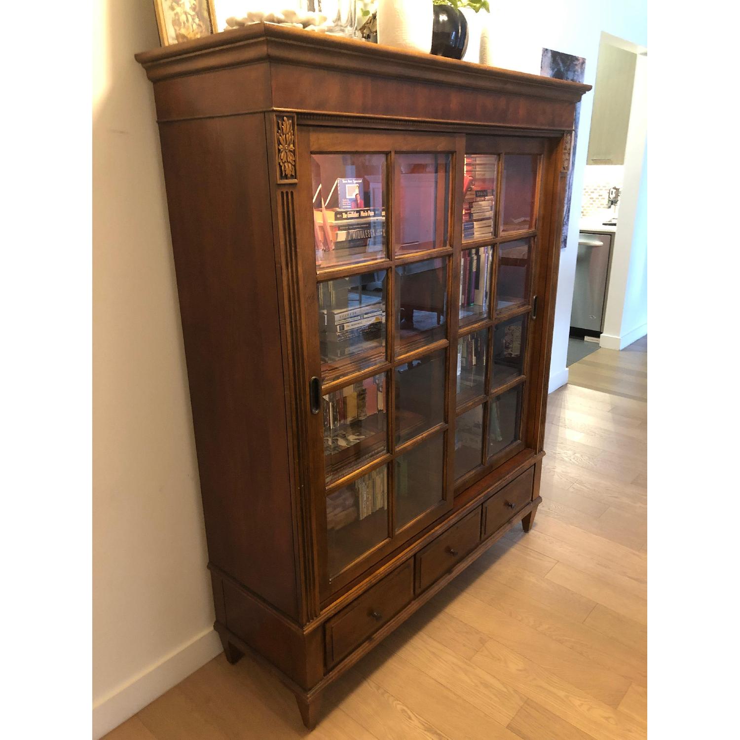 Ethan Allen Curio/Lawyer's Bookcase in Walnut Finish - image-2