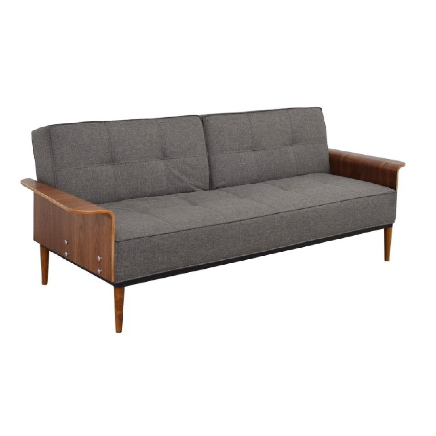 InMod Tufted Dark Grey Sleeper Sofa AptDeco