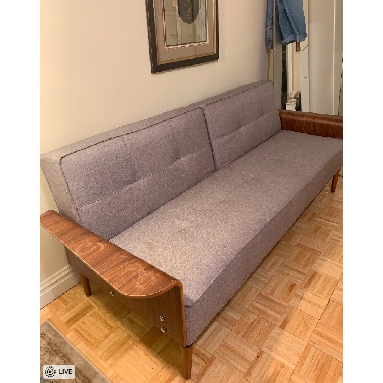 InMod Tufted Dark Grey Sleeper Sofa AptDeco