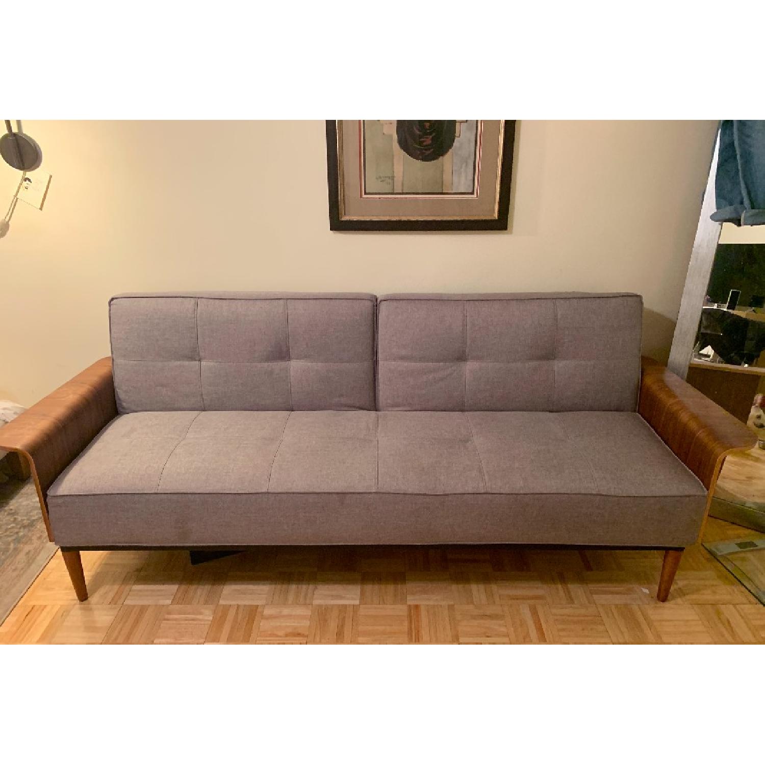 InMod Tufted Dark Grey Sleeper Sofa AptDeco