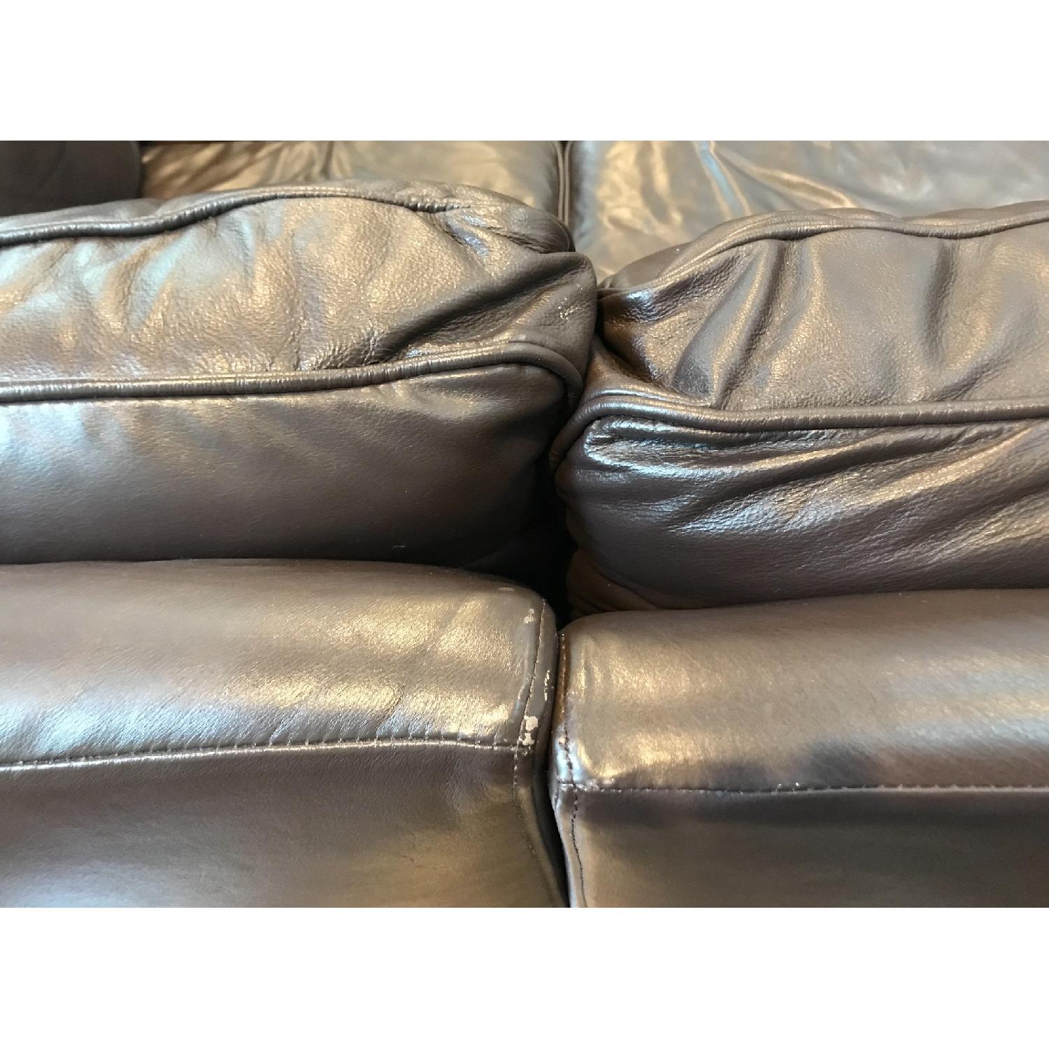 West Elm Henry Dark Brown Leather 3 Piece Sectional Sofa - image-5