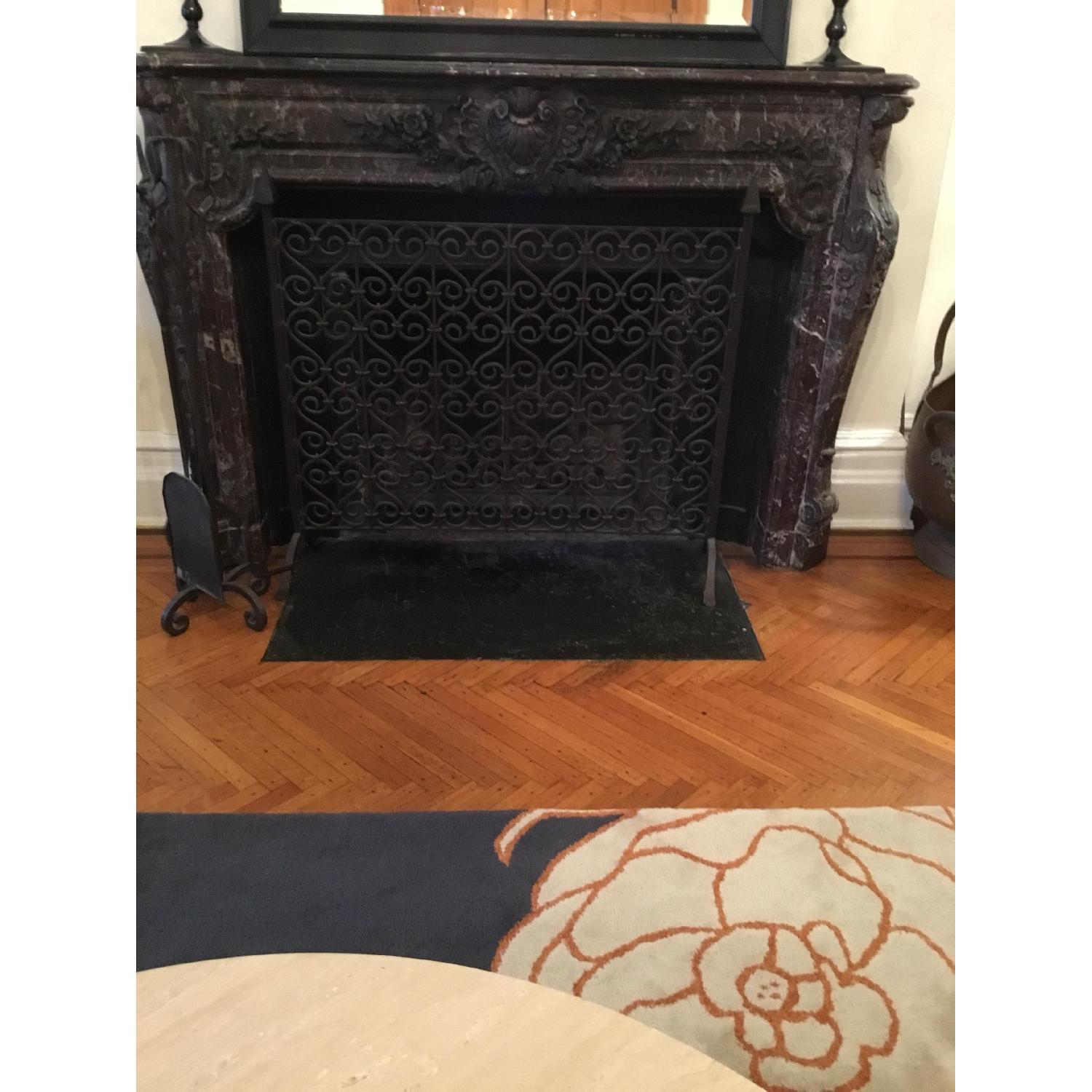 Vintage Wrought Iron Fireplace Screen & Tools AptDeco