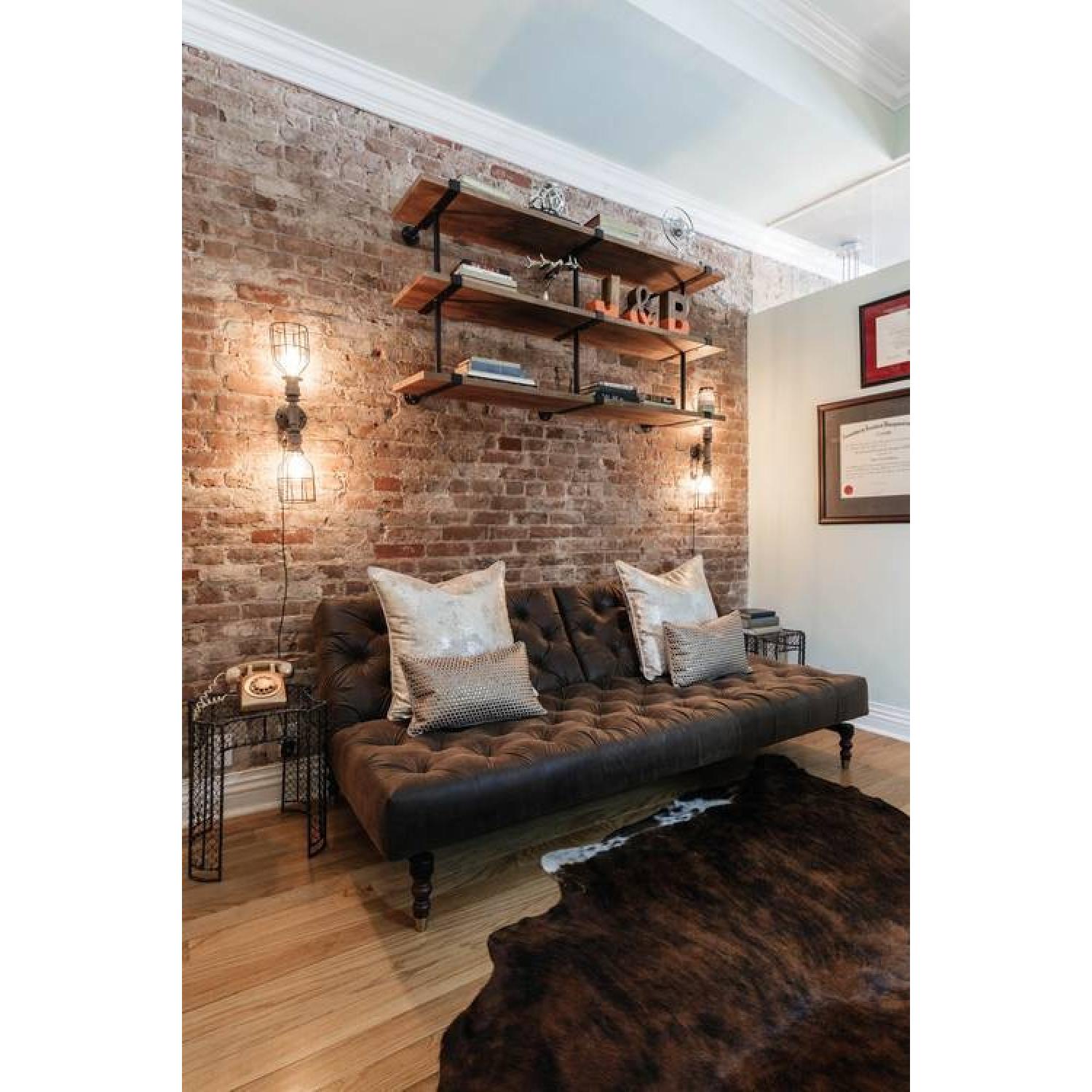 Innovation Oldschool Vintage Brown Chesterfield Sleeper Sofa - image-1