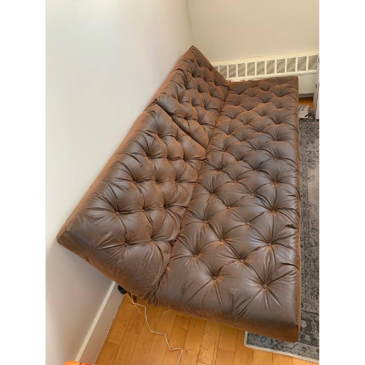 Innovation Oldschool Vintage Brown Chesterfield Sleeper Sofa - image-2