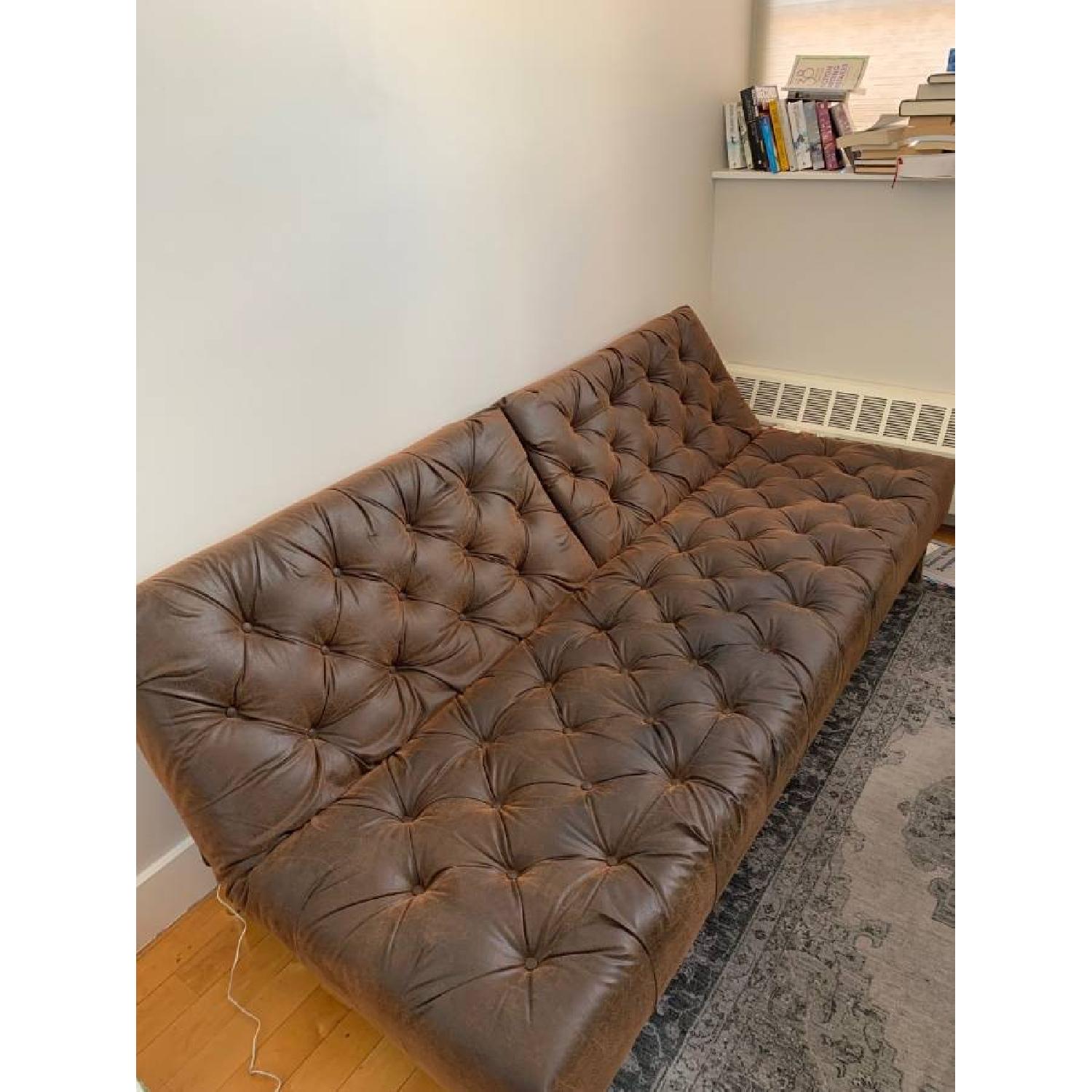 Innovation Oldschool Vintage Brown Chesterfield Sleeper Sofa - image-3