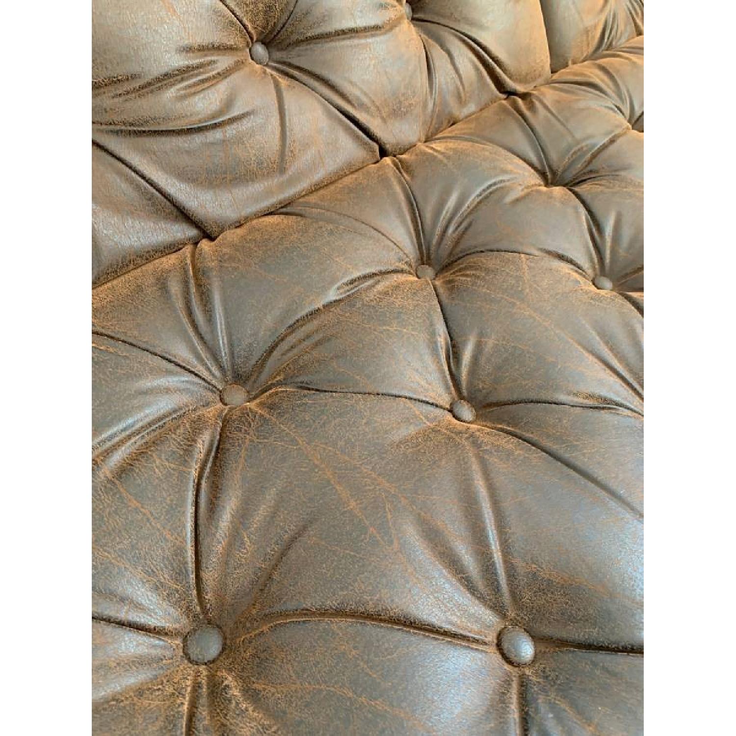 Innovation Oldschool Vintage Brown Chesterfield Sleeper Sofa - image-5