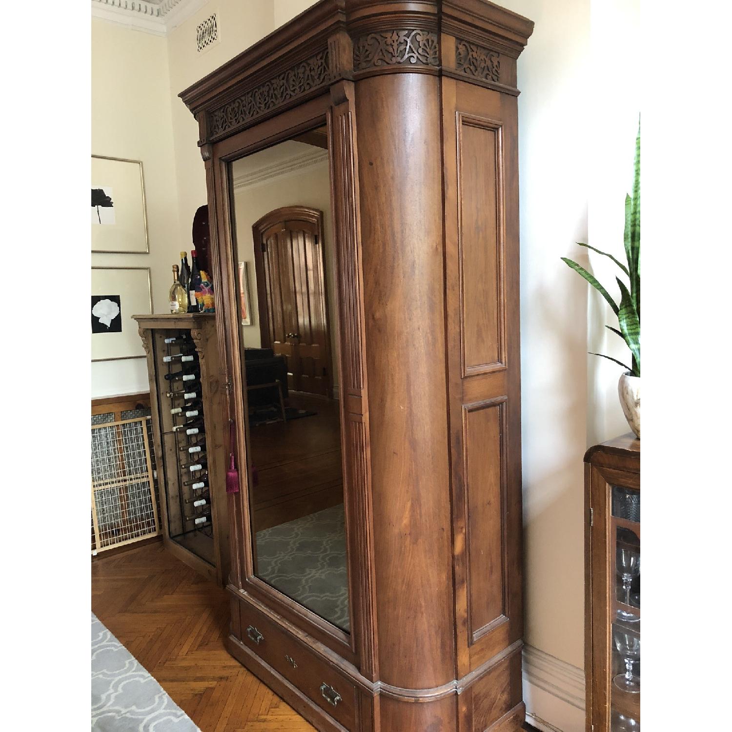 Antique Armoire w/ Mirrored Door - AptDeco
