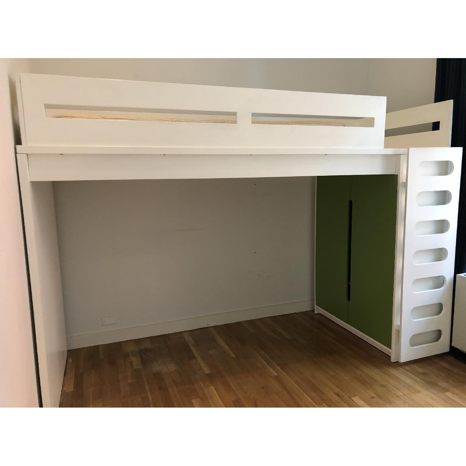 DucDuc Kids Alex Loft Bed w/ Built-in Armoire - image-1