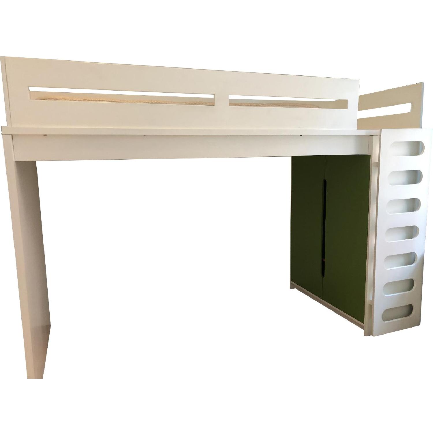 DucDuc Kids Alex Loft Bed w/ Built-in Armoire - image-0