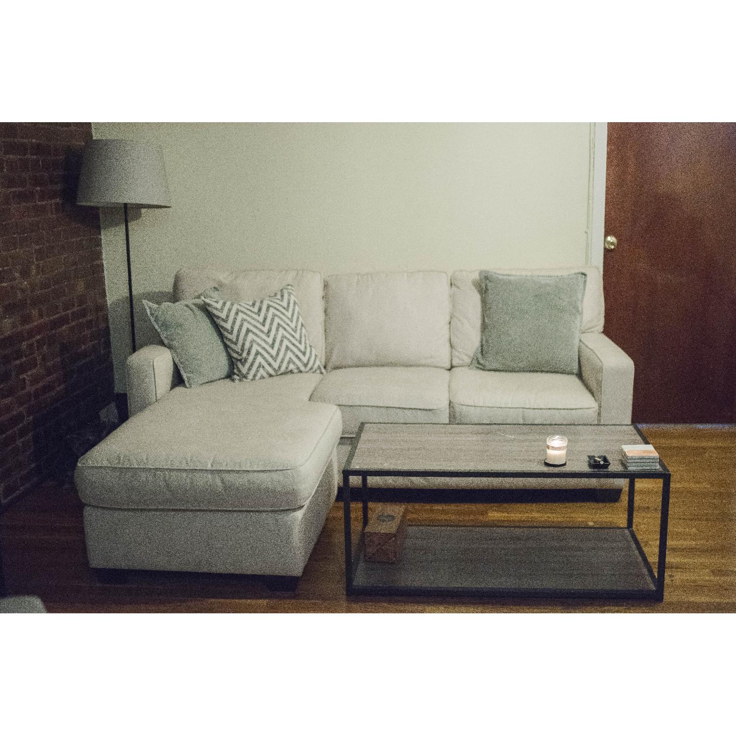 Pottery Barn Natural Brushed Crossweave Sectional Sofa - image-1