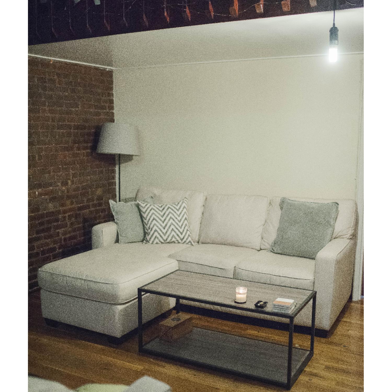 Pottery Barn Natural Brushed Crossweave Sectional Sofa - image-2