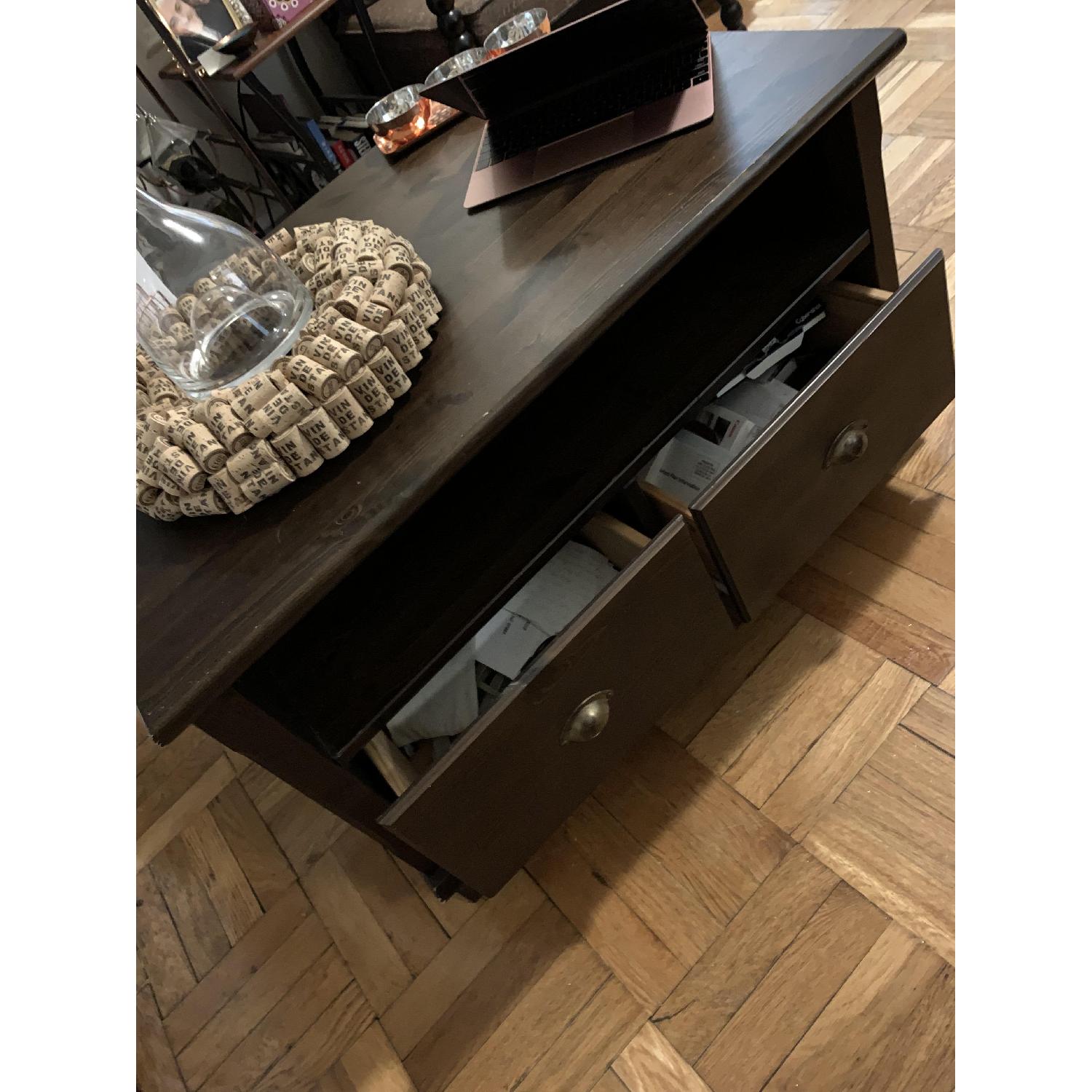 Mahogany Wood Coffee Table W Storage Aptdeco