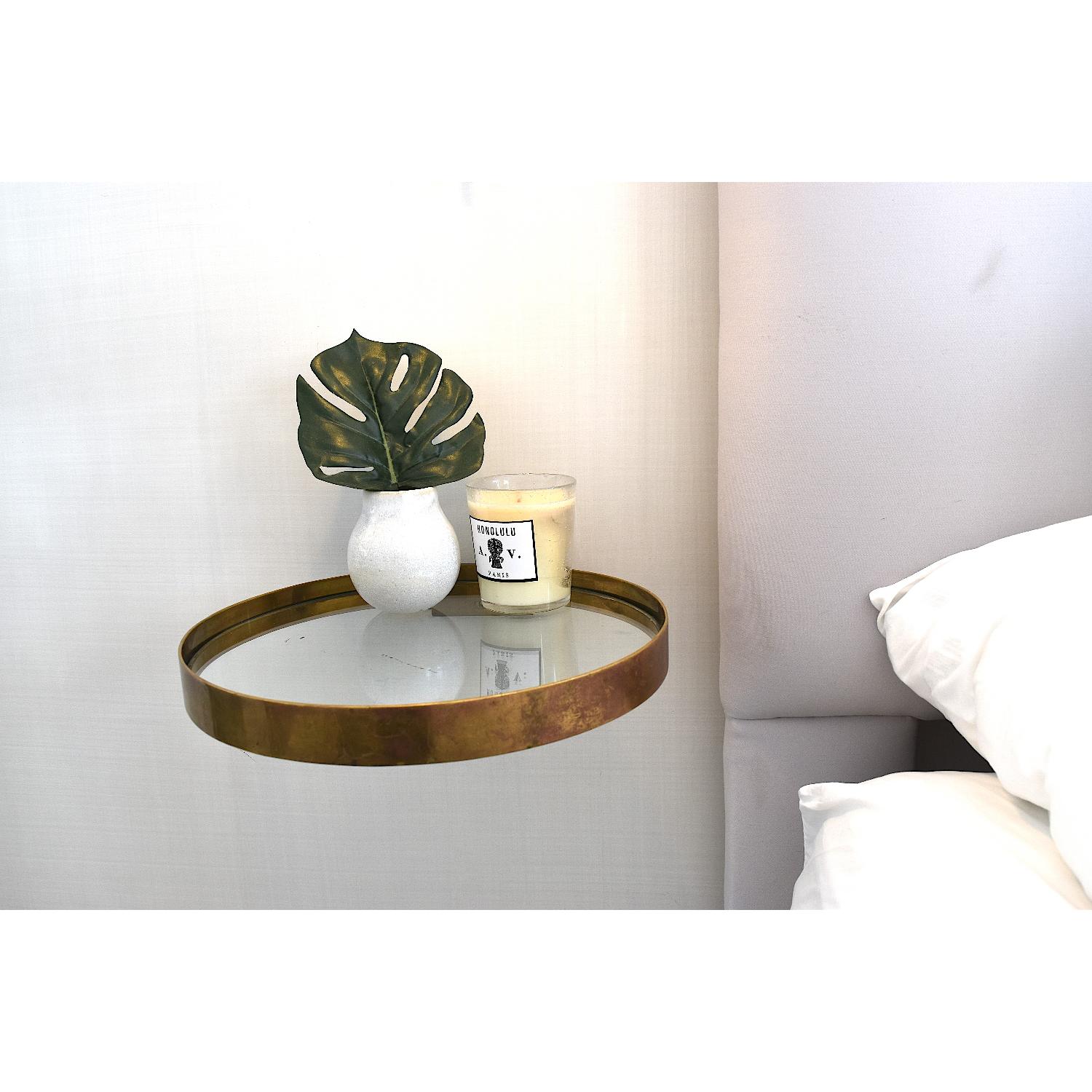 Custom Floating Brass Bedside Tables - image-1