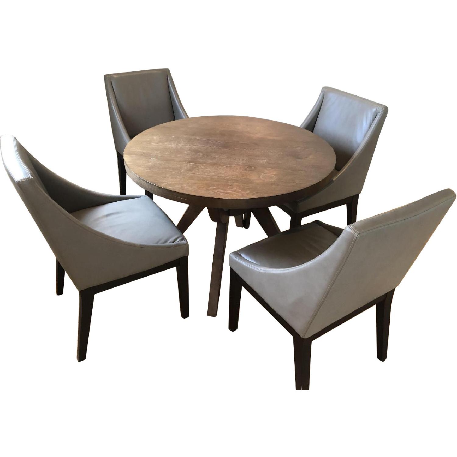 West Elm Round Dining Table w/ 4 Chairs AptDeco