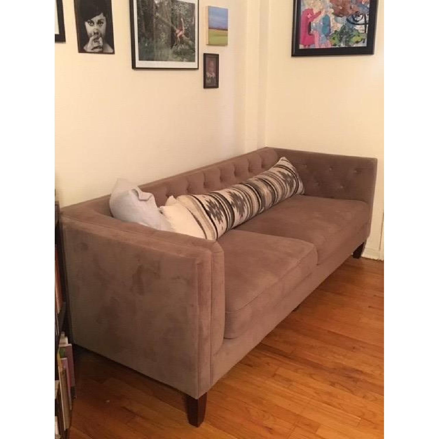 World Market Kendall Taupe Velvet Sofa - image-2