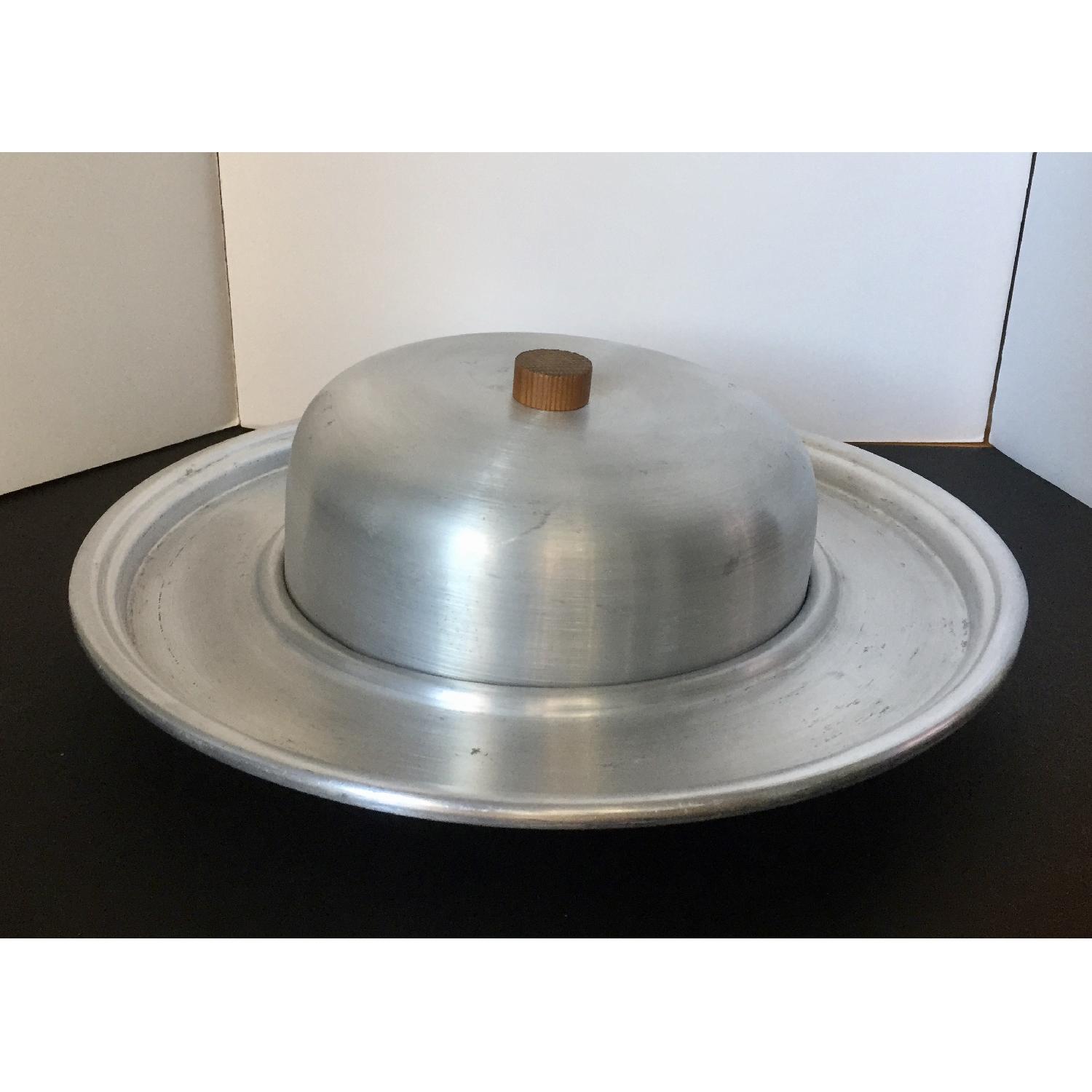 Vintage Russel Wright Spun Aluminum Cheese & Cracker Board - image-2