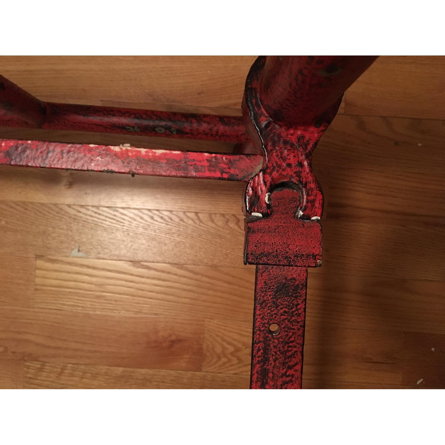 Vintage Red Early 1900 Cast Iron Bed - image-4