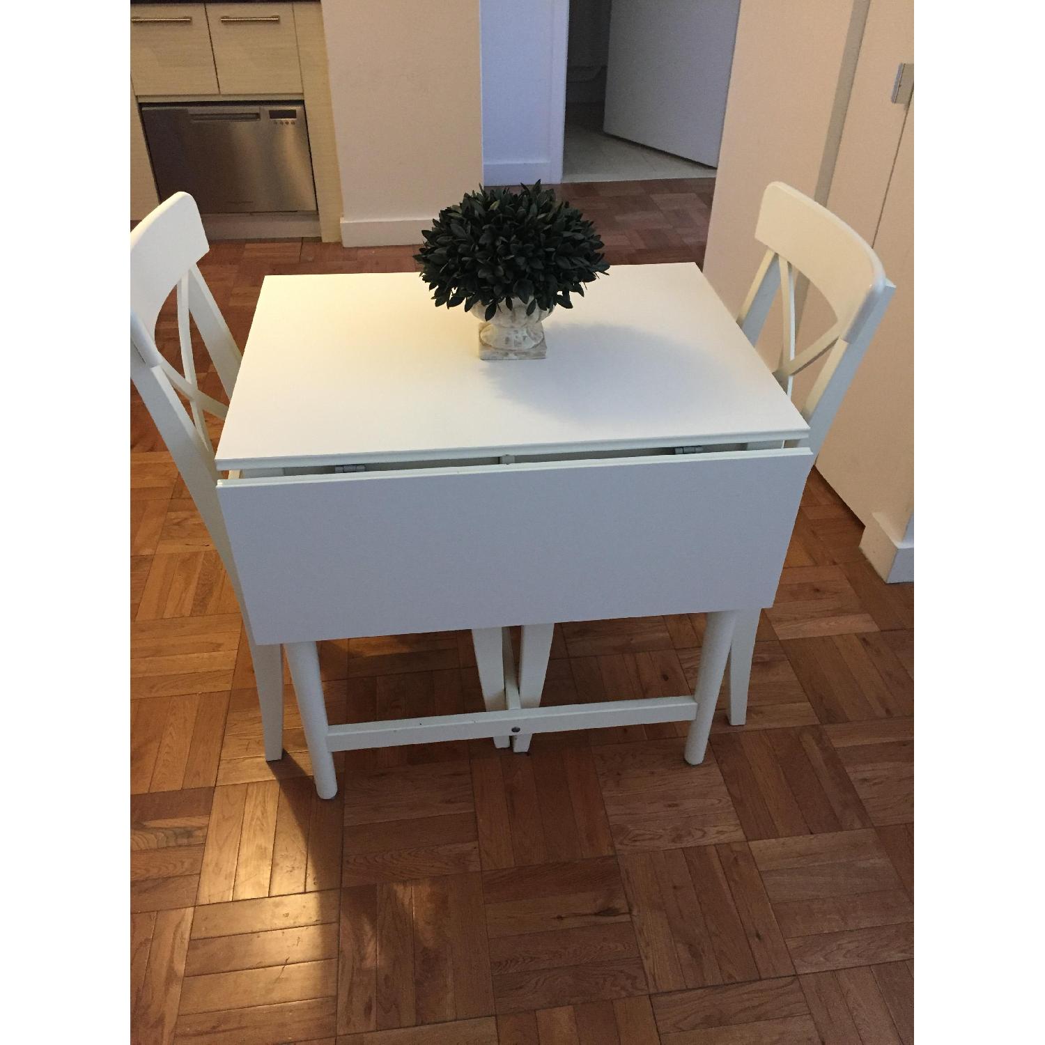 Ikea Ingatorp Dining Table w/ 2 Ingolf Chairs - image-1