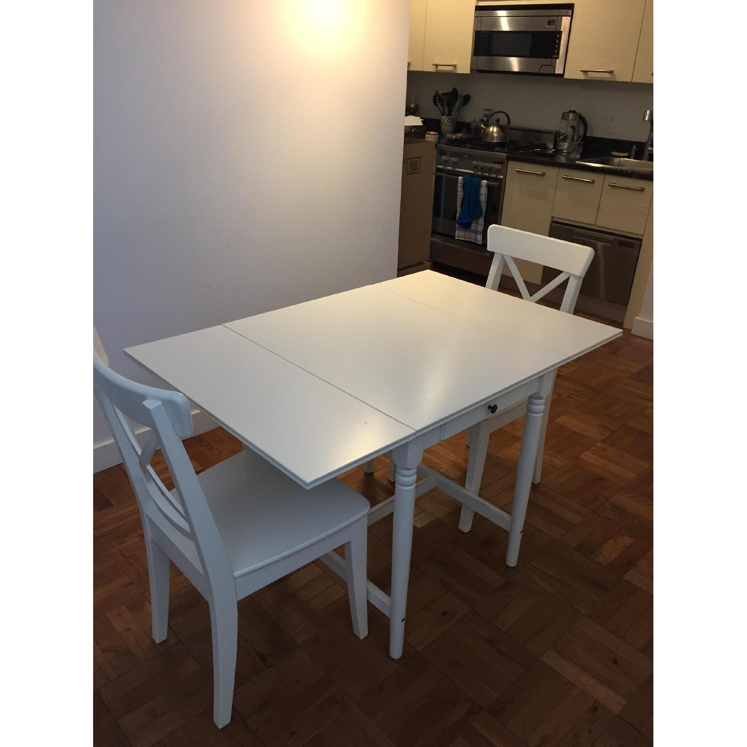 Ikea Ingatorp Dining Table w/ 2 Ingolf Chairs - image-2