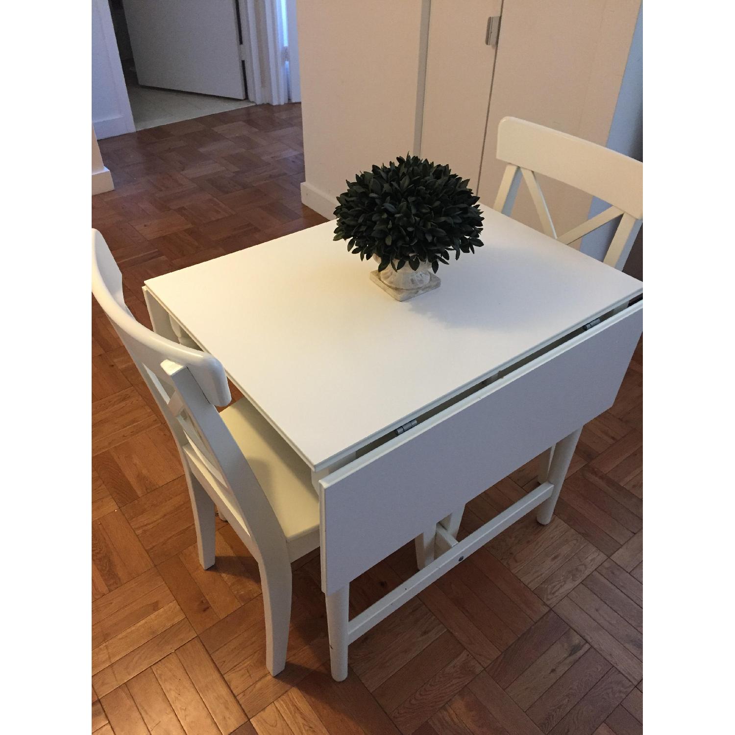 Ikea Ingatorp Dining Table w/ 2 Ingolf Chairs - image-3