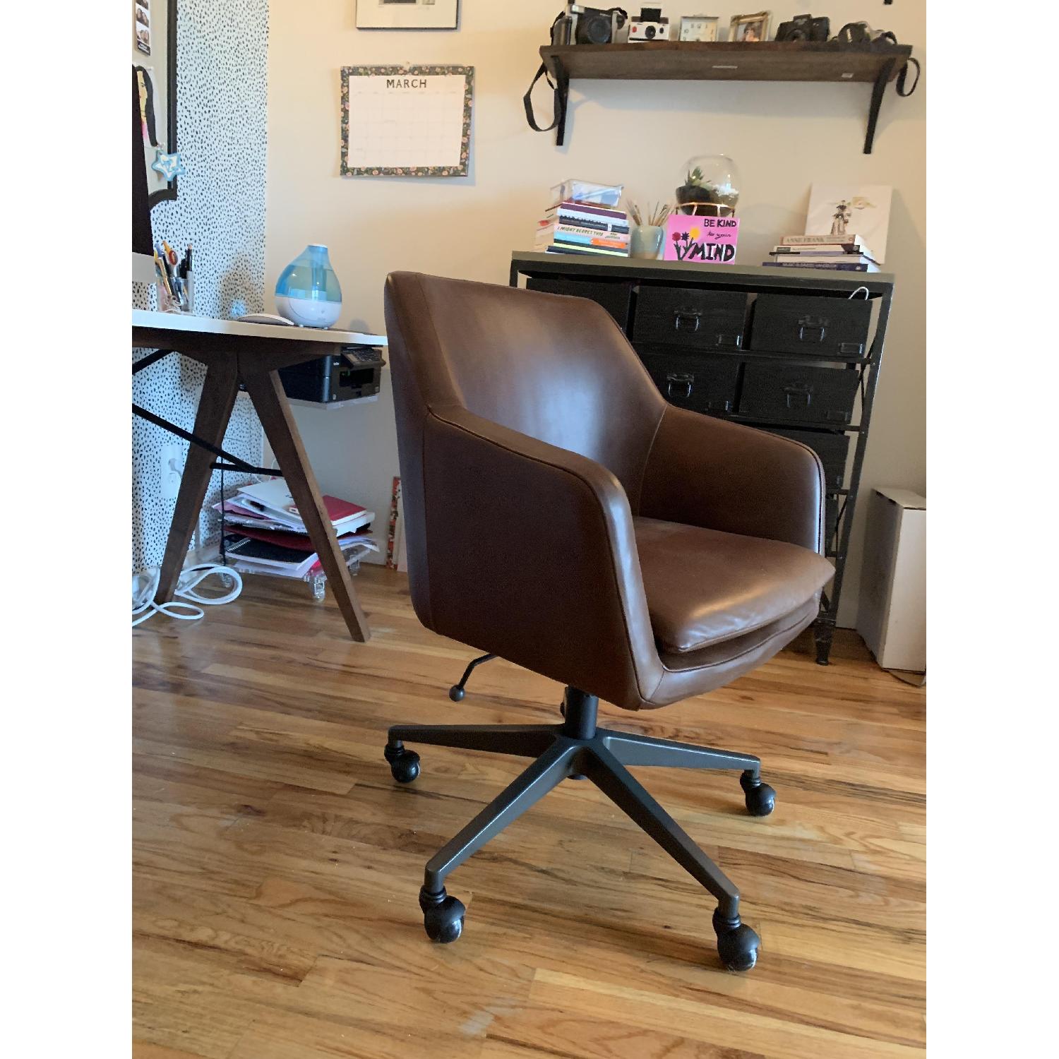 West Elm Hevetica Leather Office Chair AptDeco