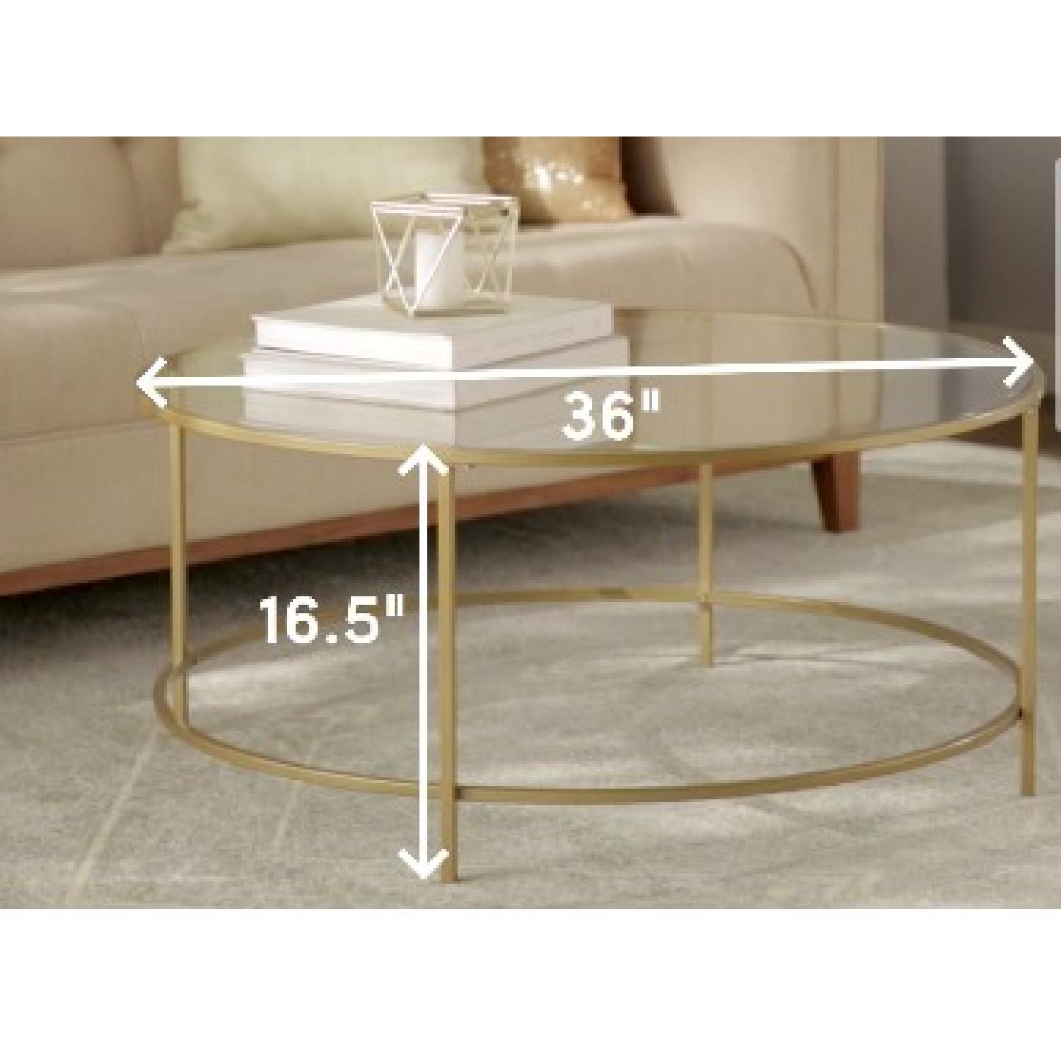Ebern Designs Deford Round Gold Coffee Table - image-4